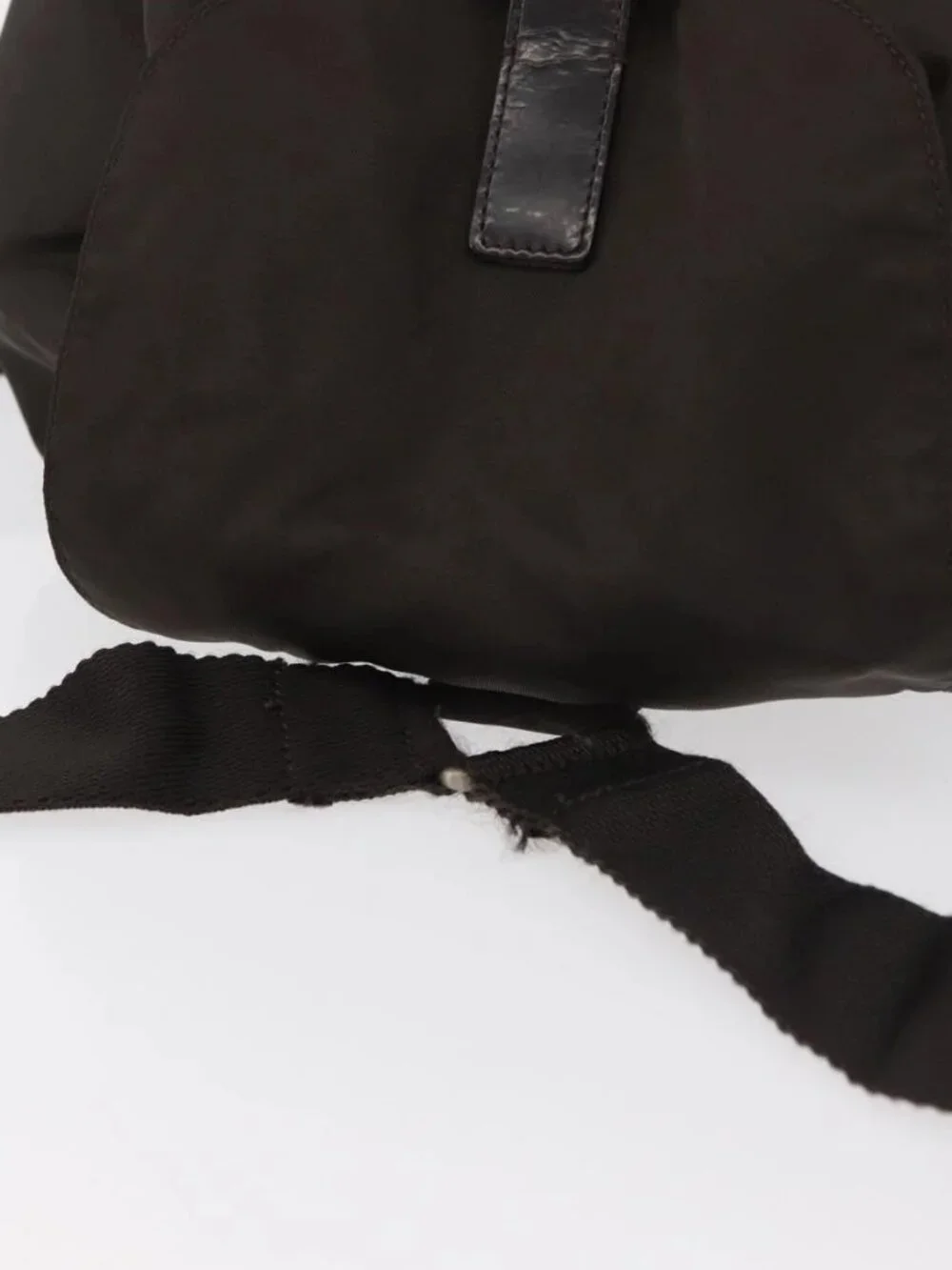 PRADA Backpack Nylon Brown Silver Auth